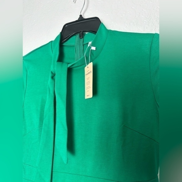 NWT Moyabo Women's Tie Neck Vintage Bodycon Peplum Business Formal Work Pencil - Picture 6 of 6